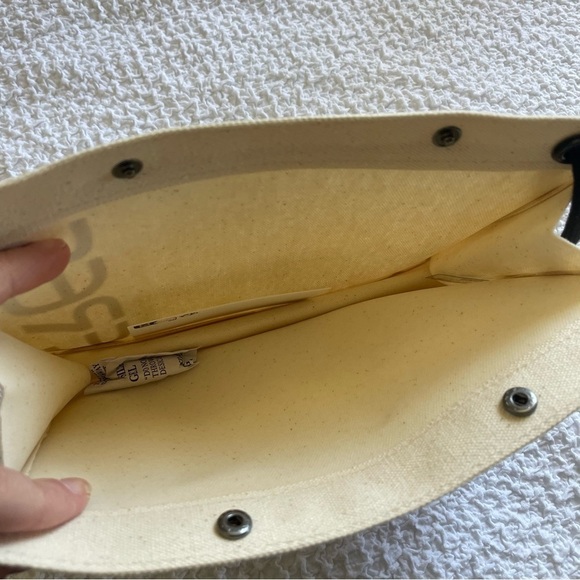 NEW Eres Canvas Logo Wristlet Clutch Cream - Picture 5 of 7